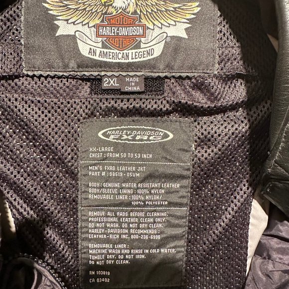 Harley Davidson Leather Motorcycle Jacket sz XXL - Picture 5 of 5